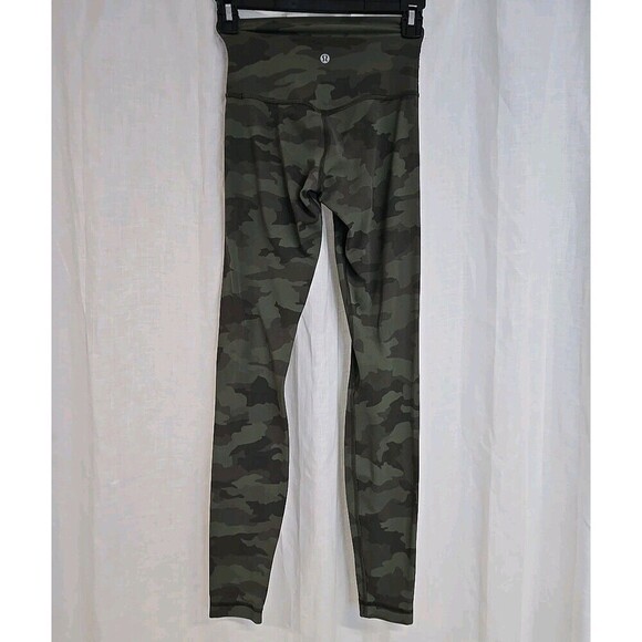 Lululemon Align Pant Full Length 28" Leggings Buttery Soft Camo Green Size 2 - Picture 4 of 8